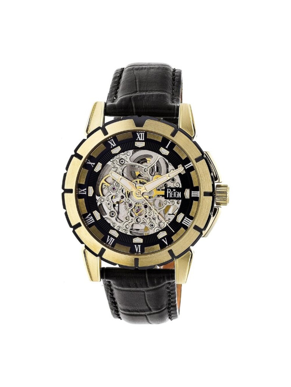 NWT Reign Philippe Automatic Black Dial Men's Watch